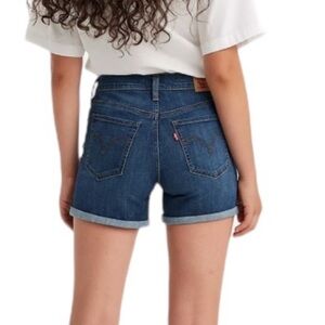 NEW Levi Strauss Mid-Length Cuffed Blue Jean Shorts Size 34